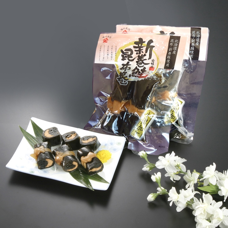 画像1: 新巻鮭昆布巻（北海道産）2本 (1)